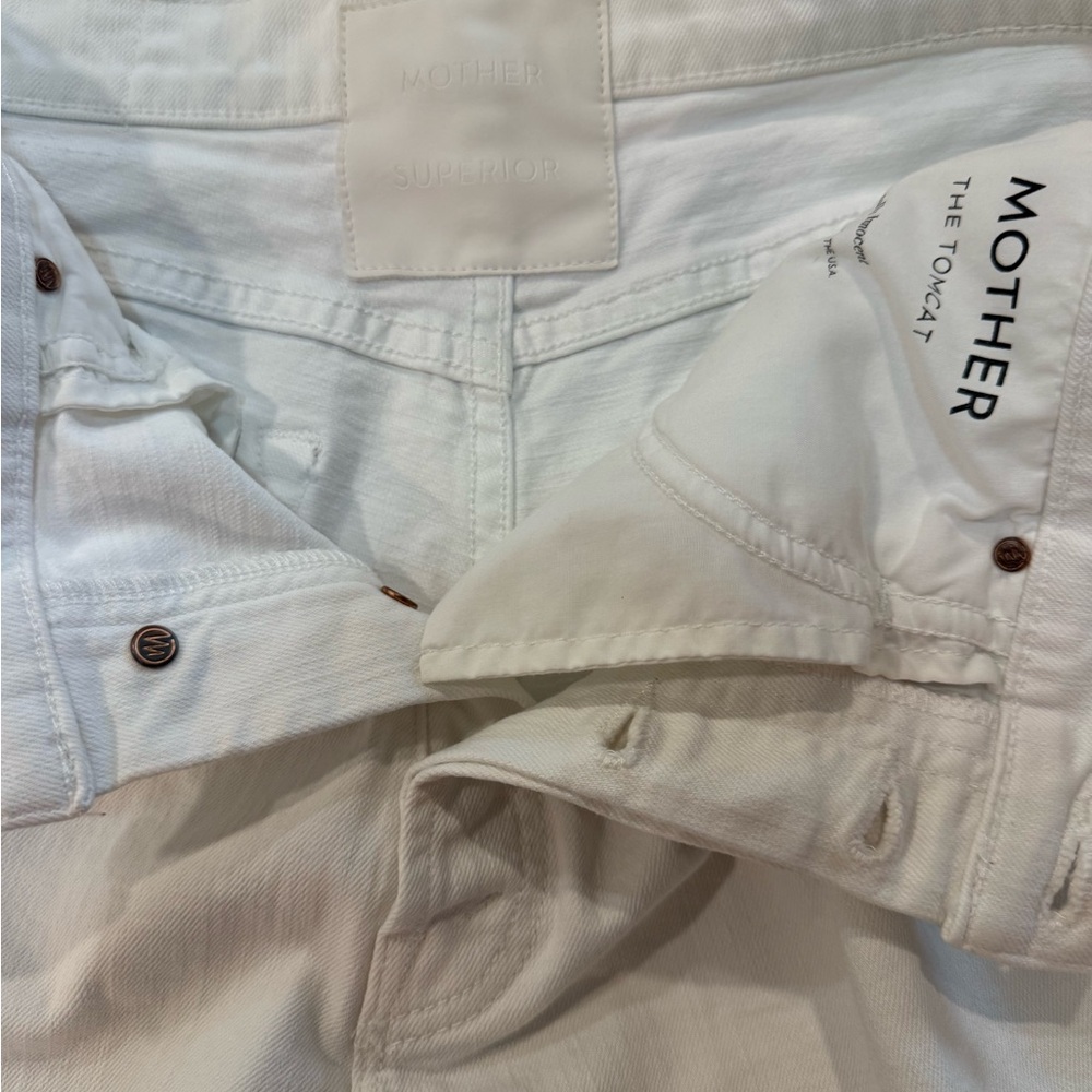 MOTHER SUPERIOR The Tomcat Totally Innocent White Straight Leg Jeans - 28 - Picture 5 of 7